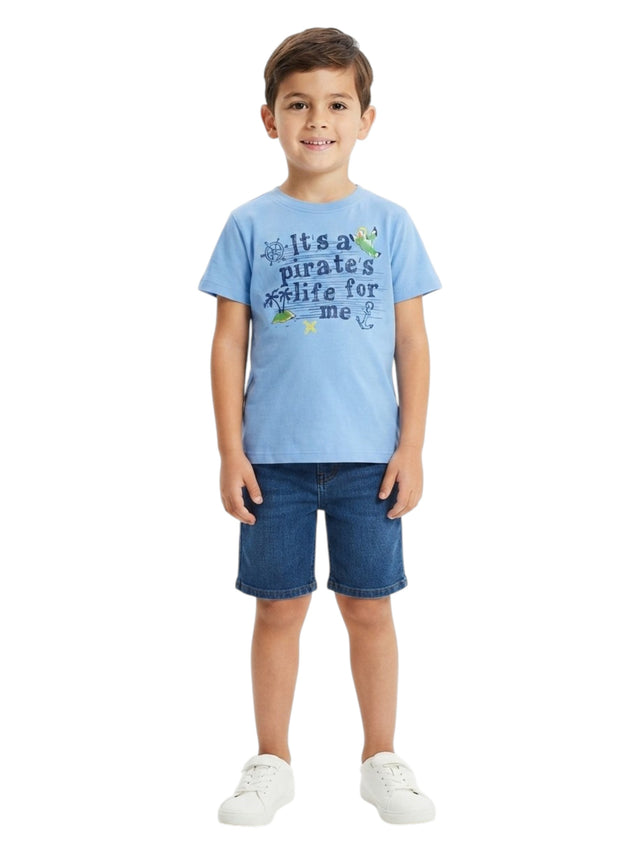 Image for Kids Boy's Printed Top,Dusty Blue