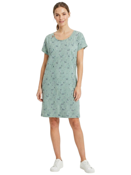 Image for Women's Printed Dress,Mint Green