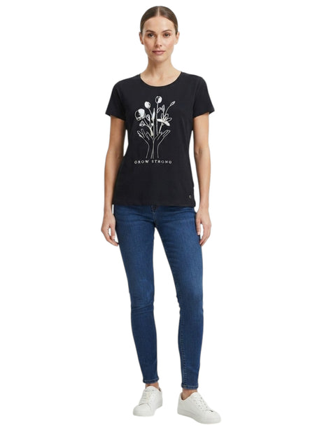 Image for Women's Floral Printed Top,Black