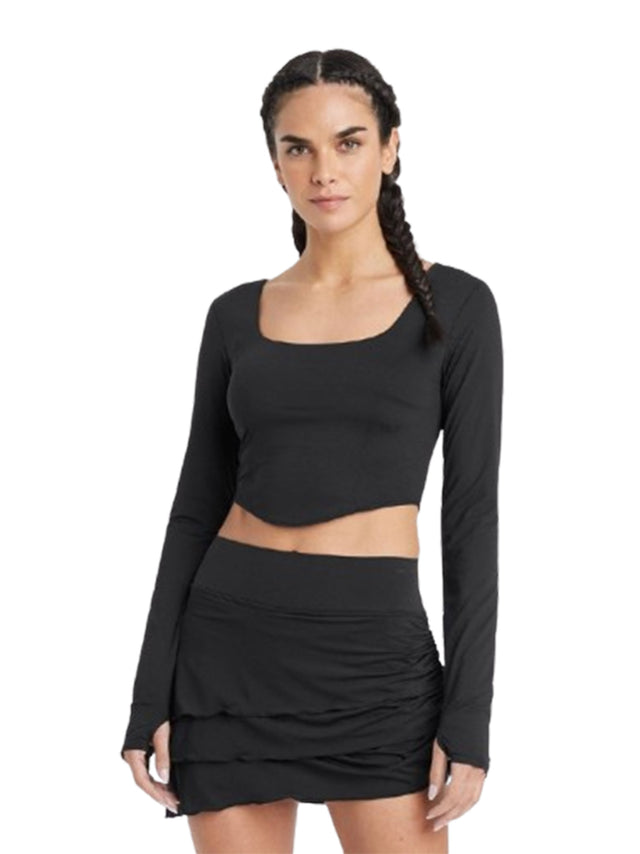 Image for Women's Plain Crop Top,Black
