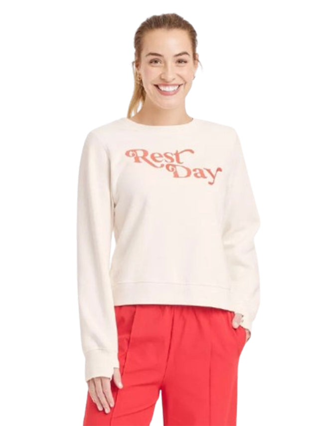 Image for Women's Printed Sweater Top,Beige