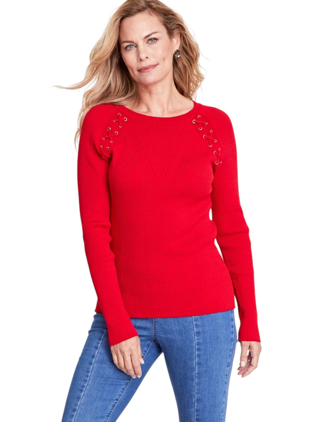 Image for Women's Textures Top,Red