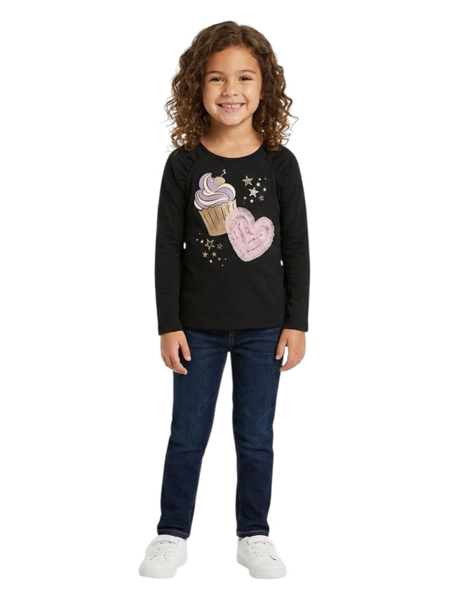 Image for Kids Girl's Printed Top,Black