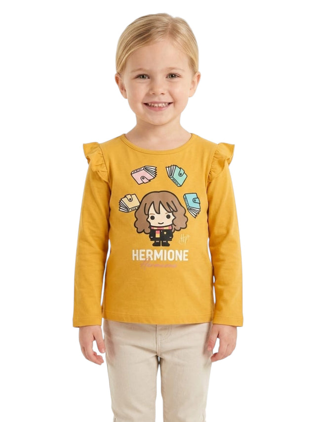 Image for Kids Girl's Printed Top,Yellow