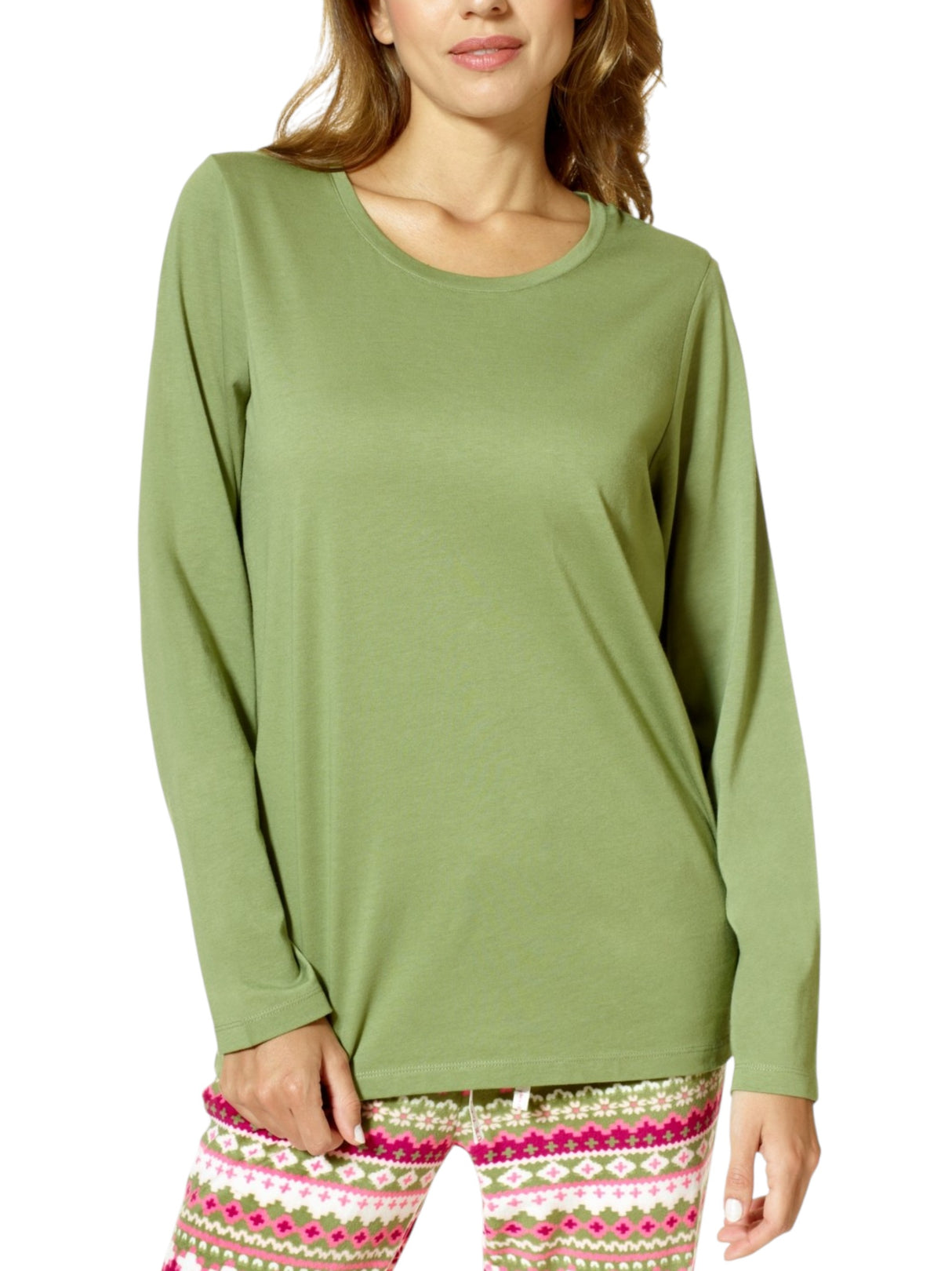 Image for Women's Plain Solid Sleepwear Top,Olive