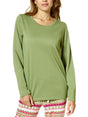 Image for Women's Plain Solid Sleepwear Top,Olive
