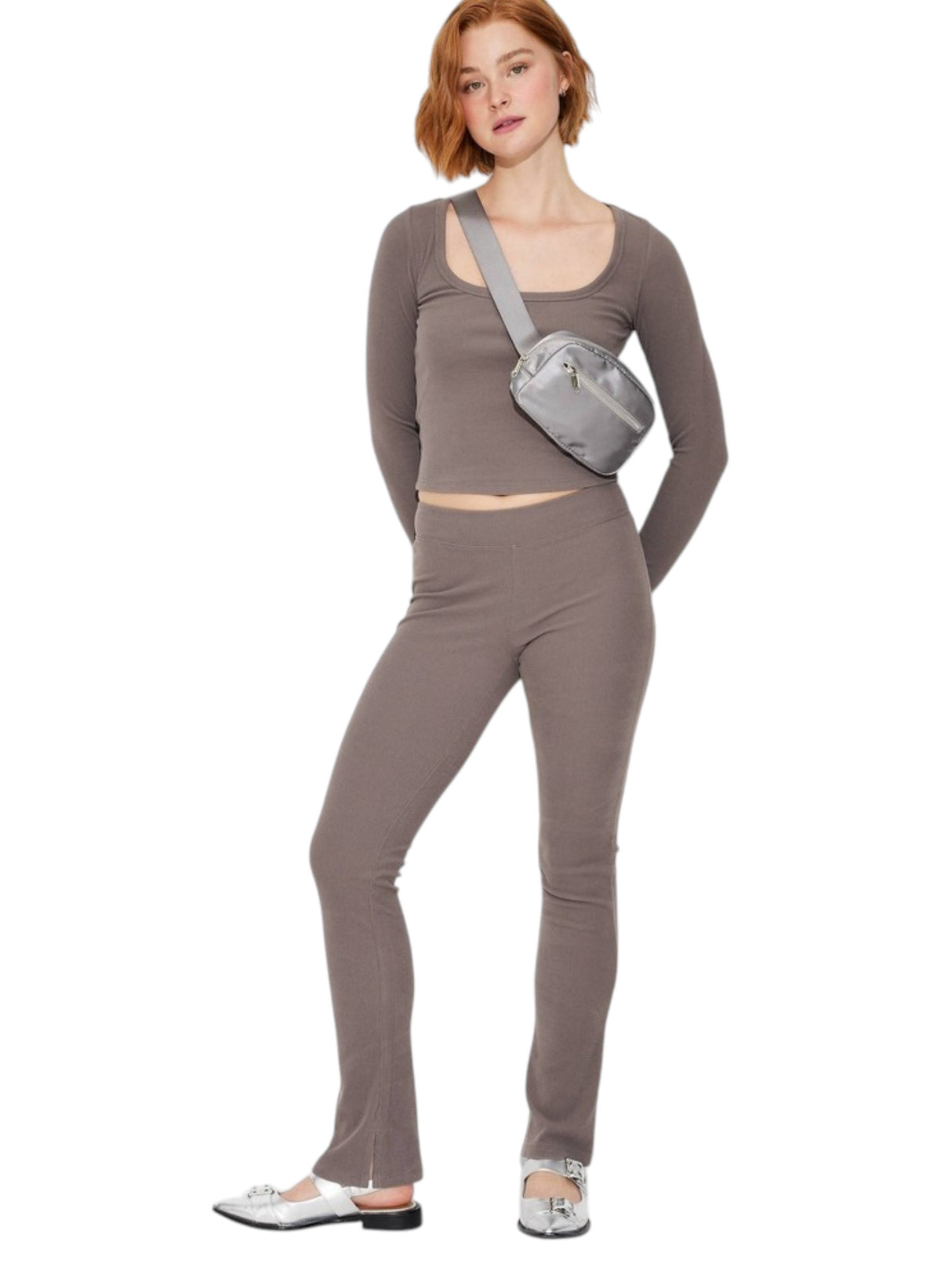 Image for Women's Ribbed Top,Grey