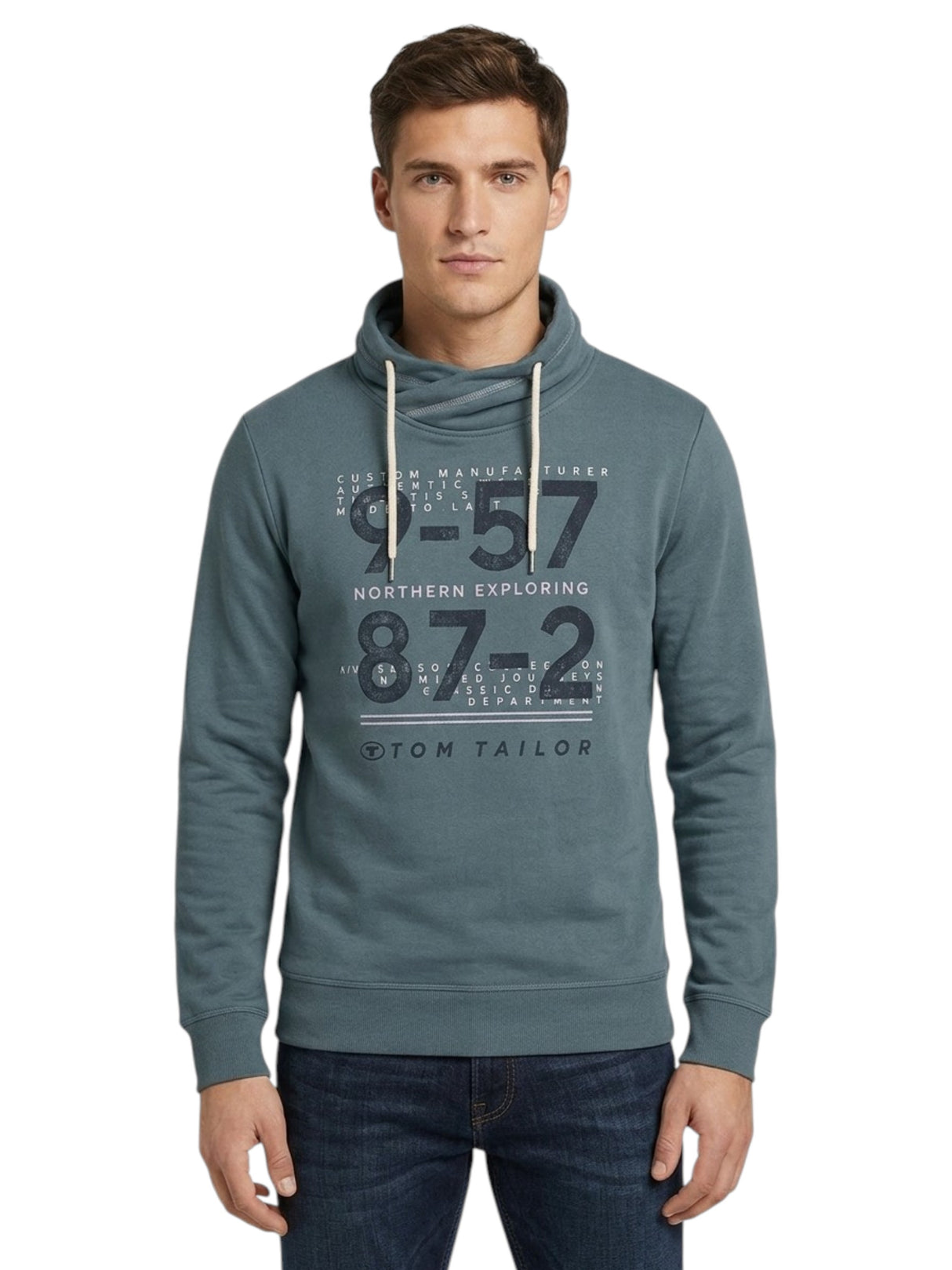 Image for Men's Printed Hoodies,Dark Dusty Blue