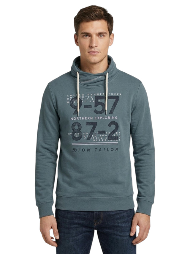Image for Men's Printed Hoodies,Dark Dusty Blue