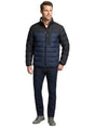 Image for Men's Colorblocked Quilted Jacket,Navy/Black