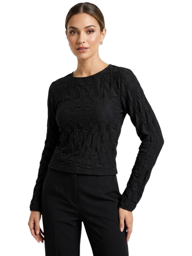 Image for Women's Textured Top,Black