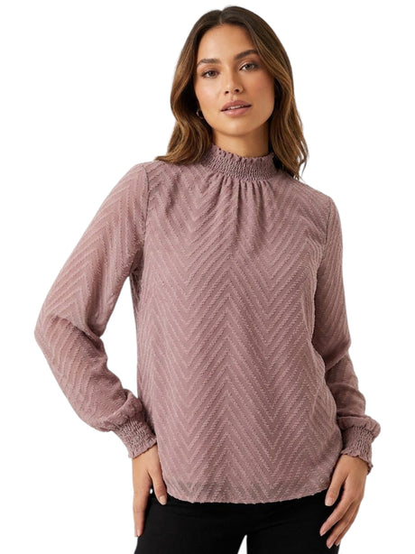 Image for Women's Textured Top,Nude Pink