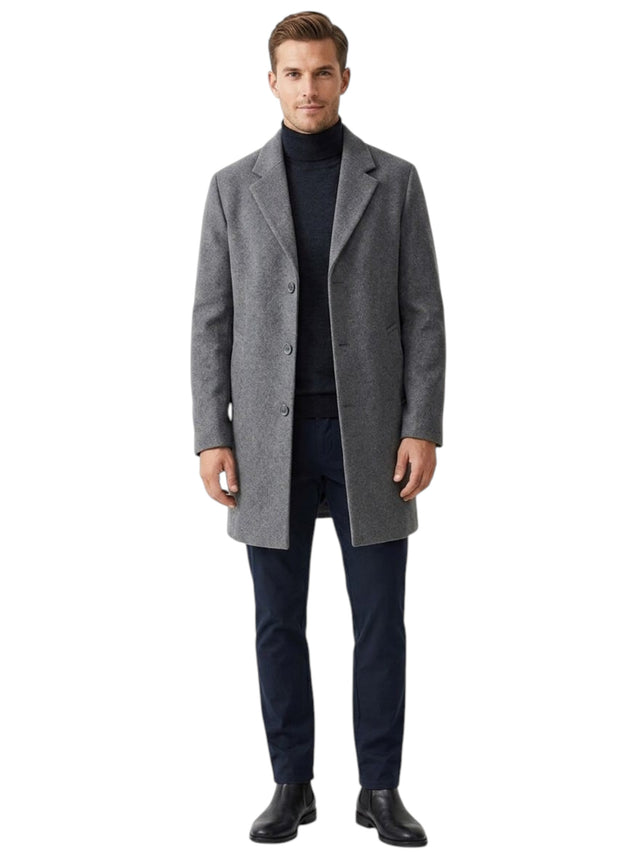 Image for Men's Plain Solid Coat,Dark Grey