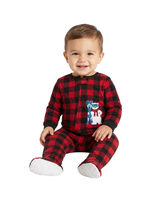 Image for Kids Boy's Plaid Jumpsuit,Red/Black