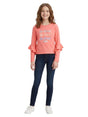 Image for Kids Girl's Printed Top,Coral Pink