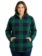 Image for Women's Plaid Faux Fur Sweaters,Green/Navy