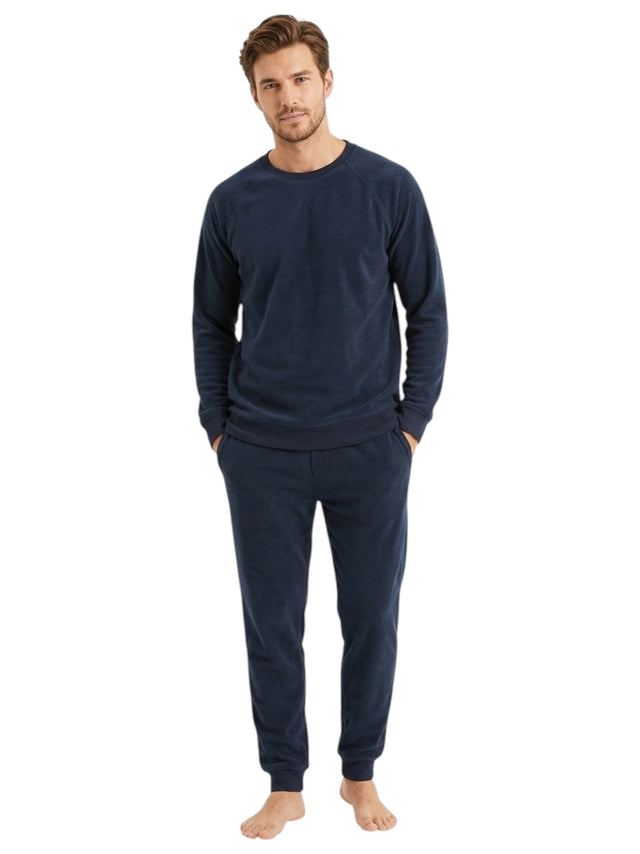 Image for Men's Plain Solid Sleepwear Set,Navy
