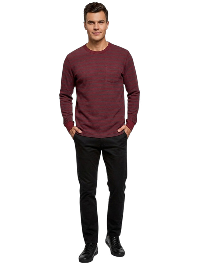 Image for Men's Striped Sweaters,Burgandy