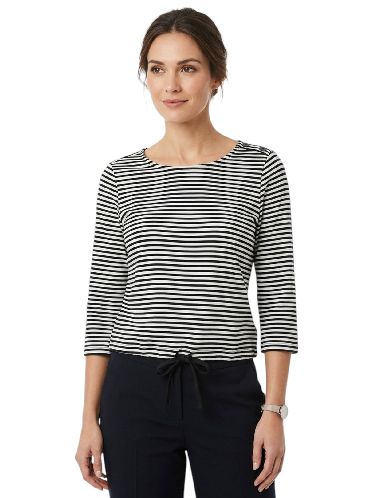Image for Women's Striped Top,Black/White