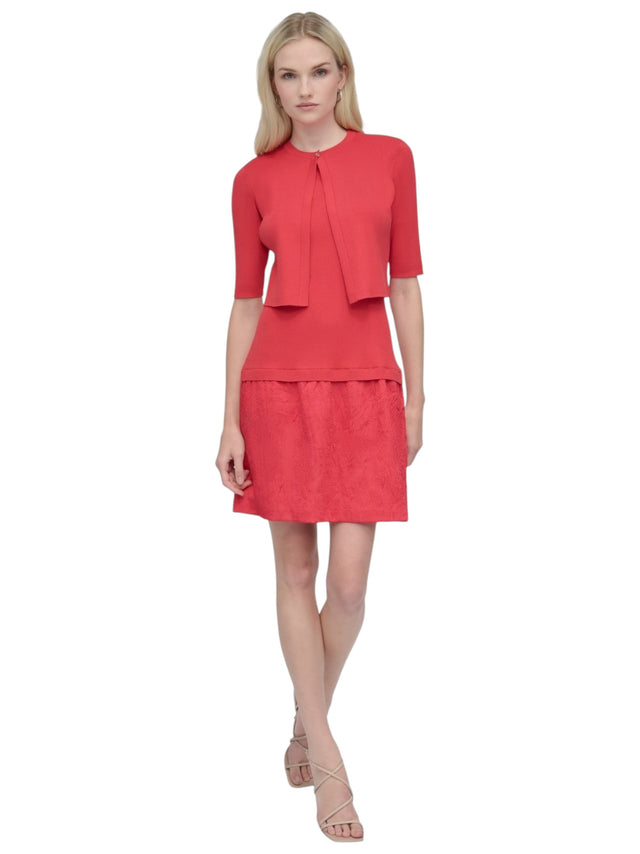 Image for Women's Ribbed Cardigan,Coral Red