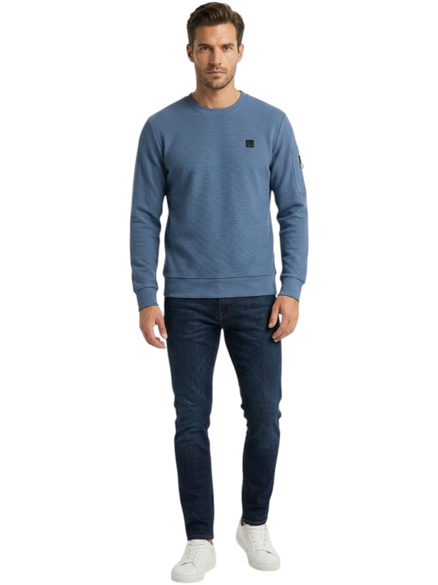 Image for Men's Textured Sweaters,Dusty Navy