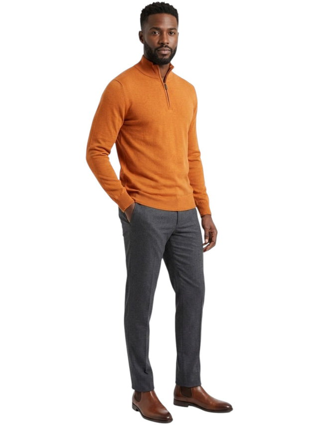 Image for Men's Plain Solid Sweaters,Orange