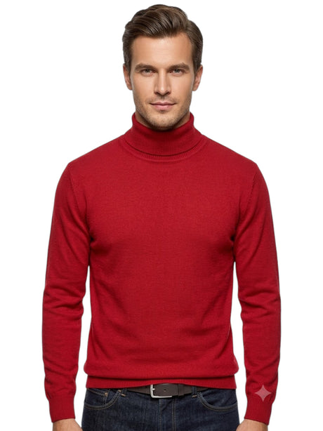 Image for Men's Plain Solid Sweaters,Red