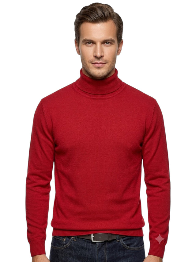 Image for Men's Plain Solid Sweaters,Red