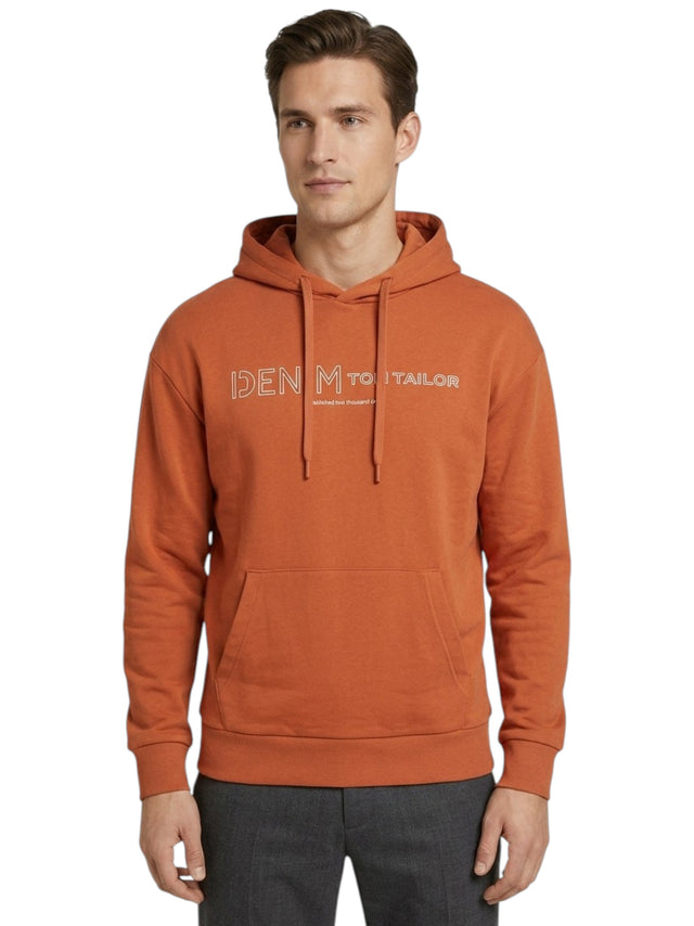 Image for Men's Brand Logo Printed Hoodies,Dusty Orange