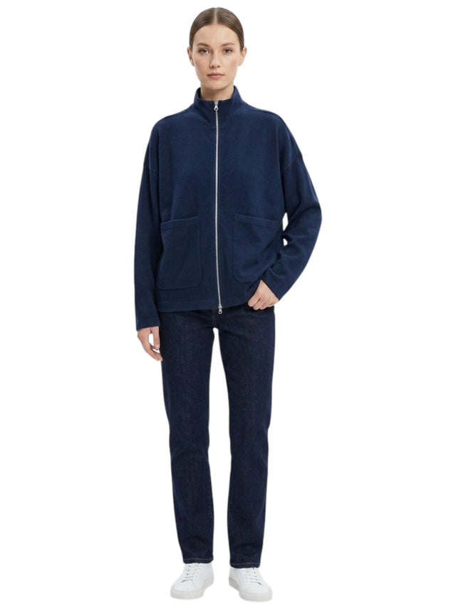 Image for Women's Plain Solid Jacket,Navy