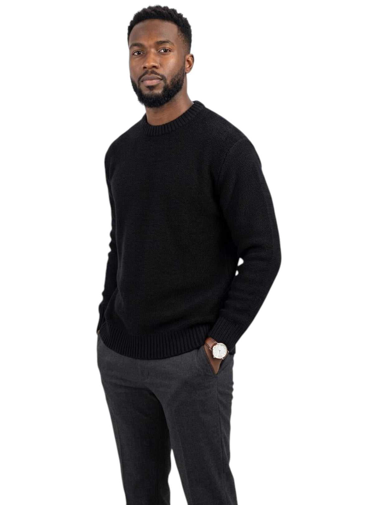 Image for Men's Knitted Sweaters,Black