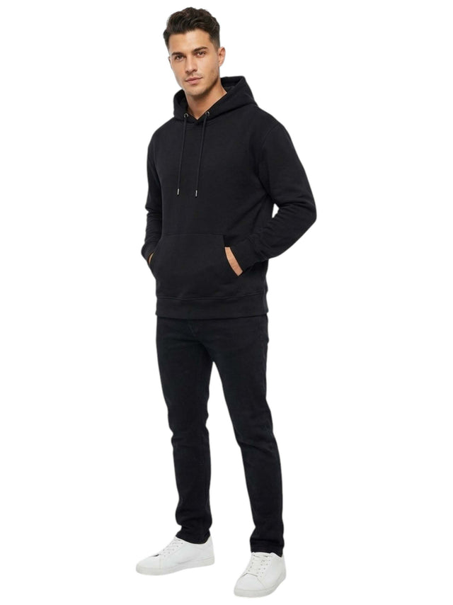 Image for Men's Plain Solid Hoodies,Black