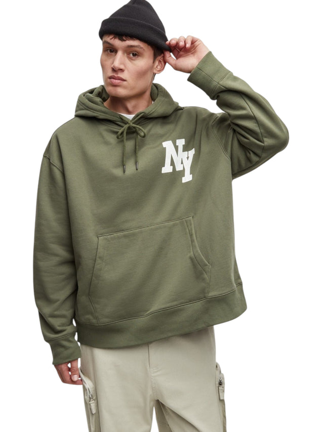 Image for Men's Printed Hoodies,Olive