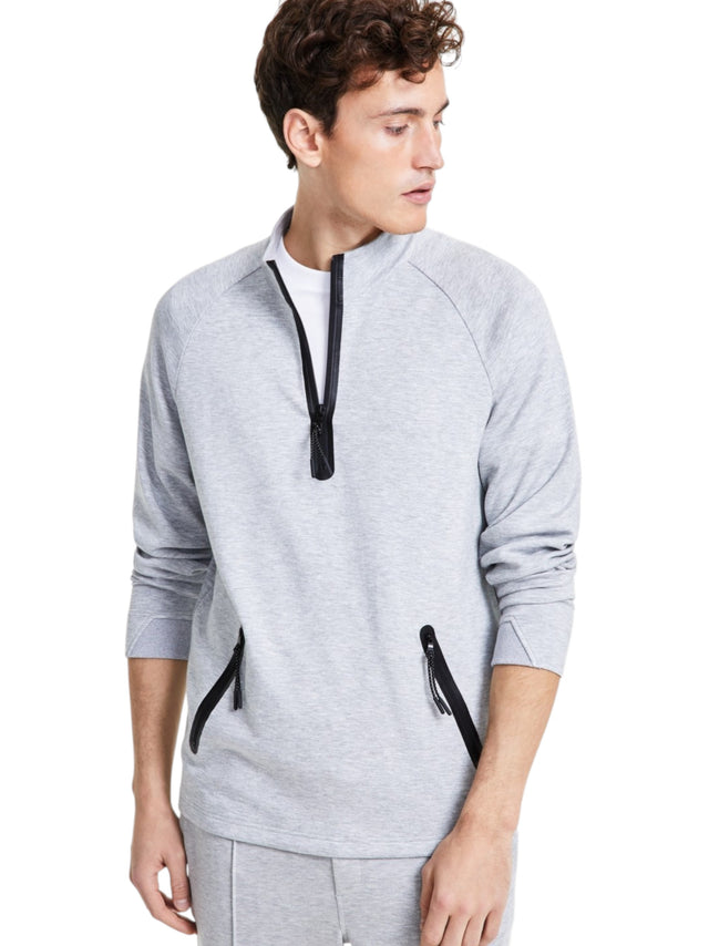 Image for Men's Plain Solid Sweaters,Light Grey