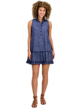 Image for Women's Plain Ruffled Dress,Light Navy