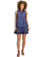 Image for Women's Plain Ruffled Dress,Light Navy