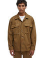 Image for Men's Plain Solid Dress Shirt,Army Brown