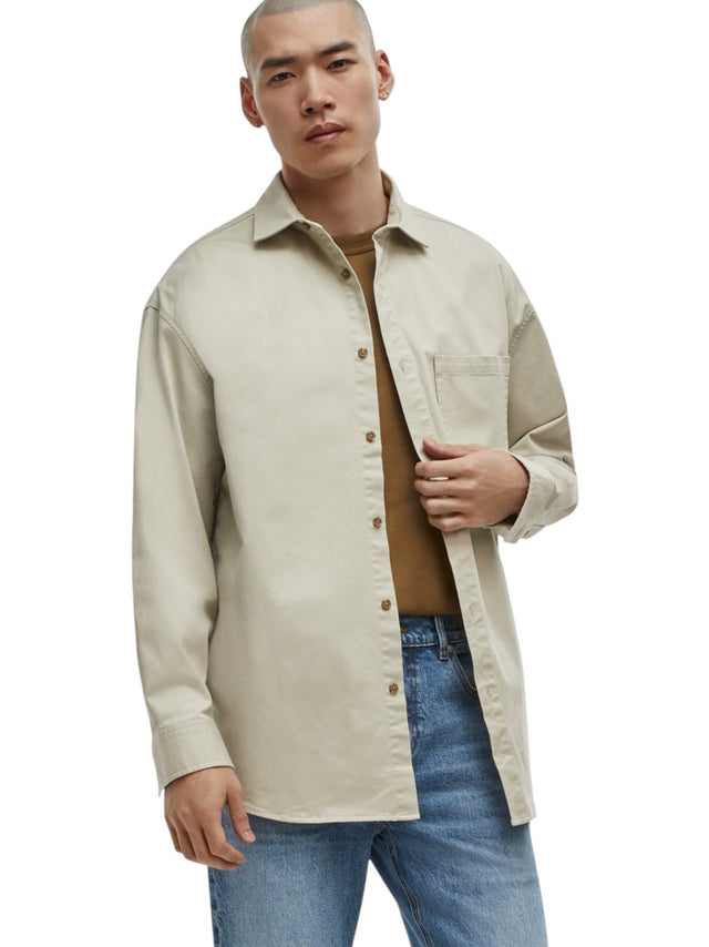Image for Men's Plain Solid Dress Shirt,Beige