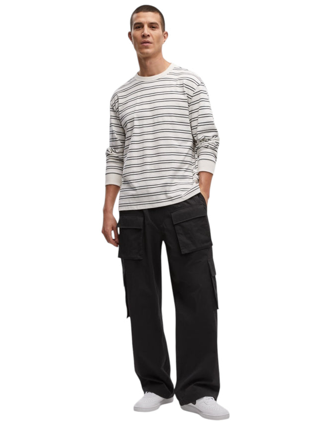 Image for Men's Striped Sweaters,White
