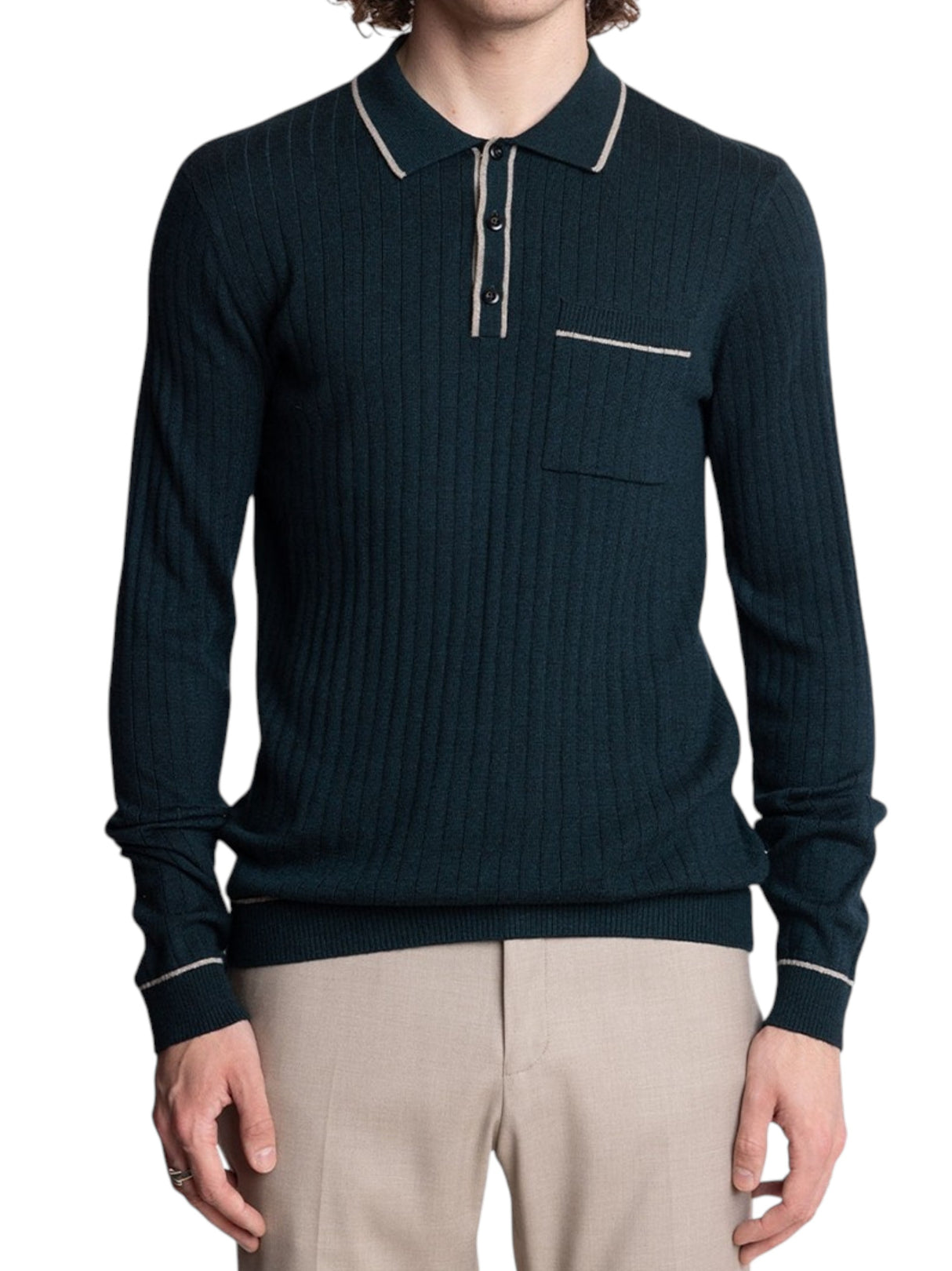 Image for Men's Textured Top,Dark Green