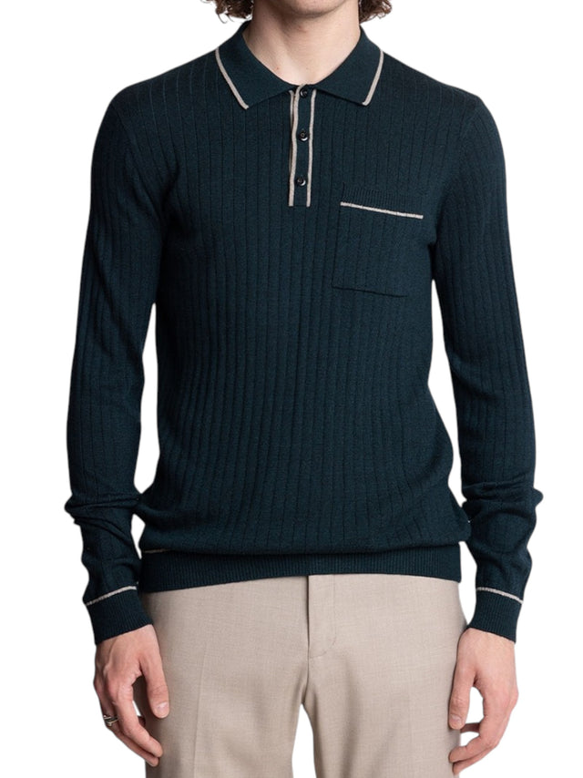 Image for Men's Textured Top,Dark Green