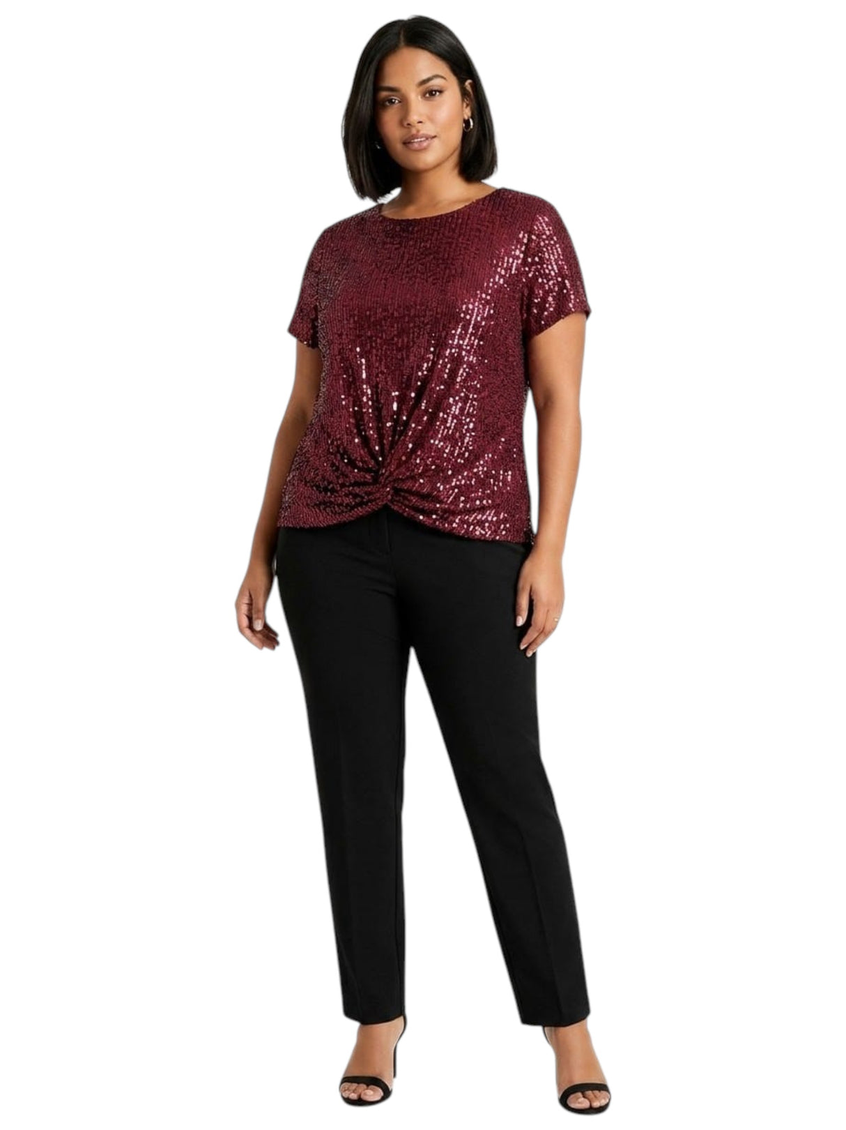 Image for Women's Sequin Top,Burgandy