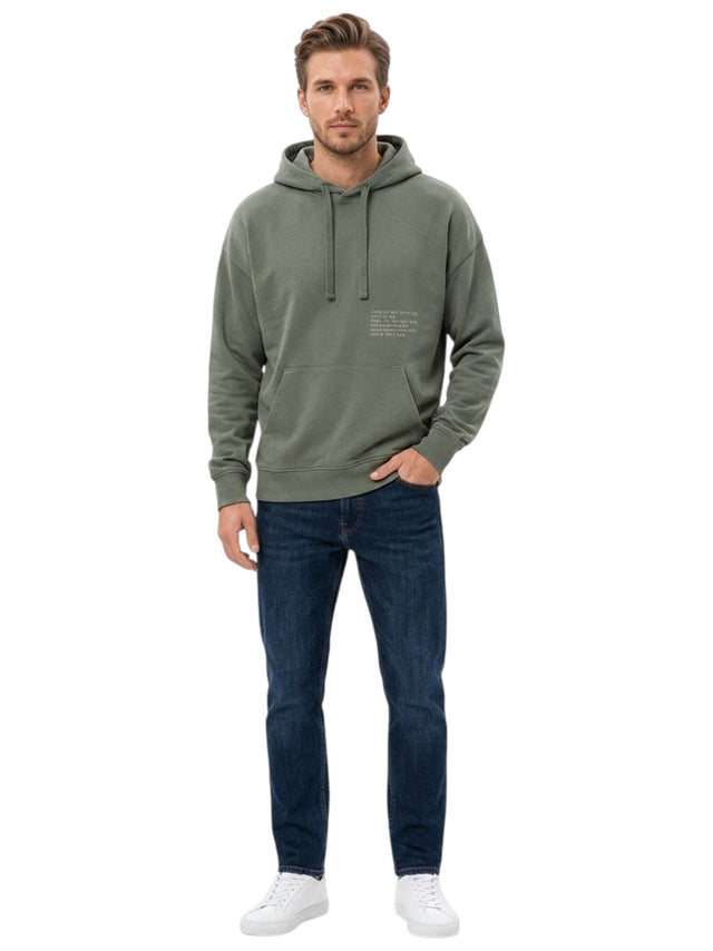 Image for Men's Printed Back Hoodies,Olive