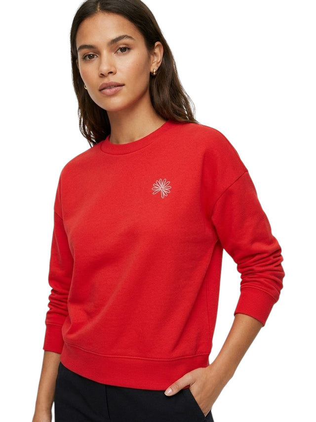 Image for Women's Floral Printed Back Sweaters,Red