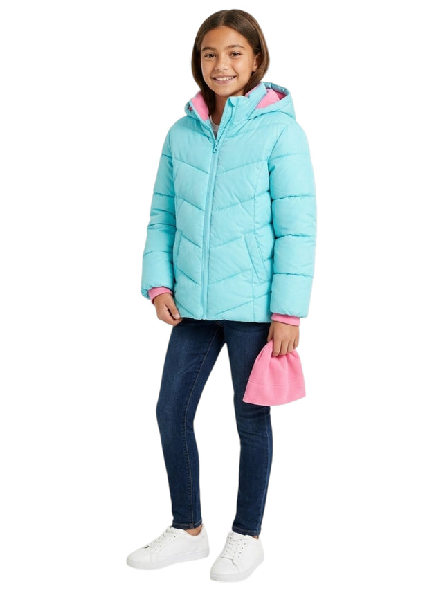 Image for Kids Girl's Quilted Jacket,Light Turquoise