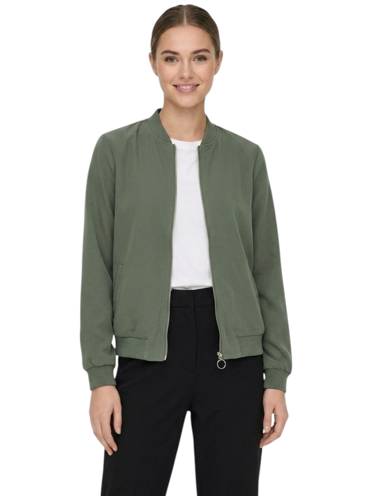 Image for Women's Plain Solid Jacket,Olive