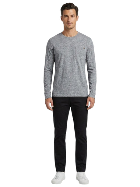 Image for Men's Plain Solid Top,Dark Grey