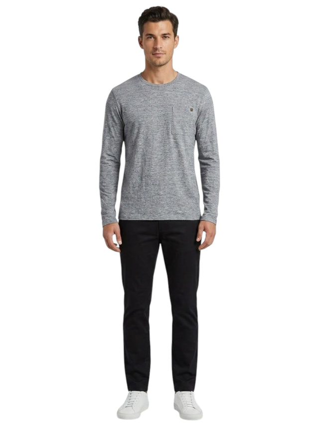 Image for Men's Plain Solid Top,Dark Grey