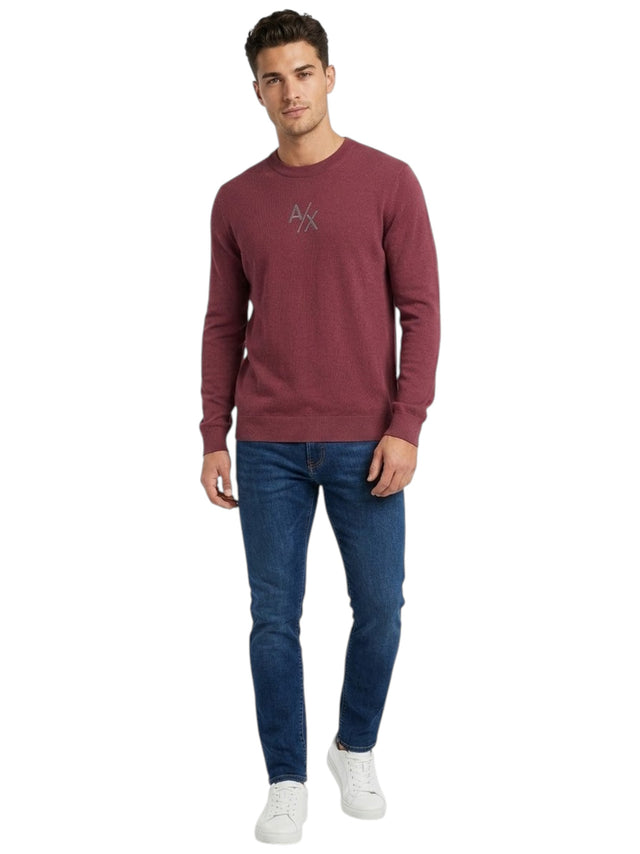 Image for Men's Brand Logo Printed Sweaters,Burgandy