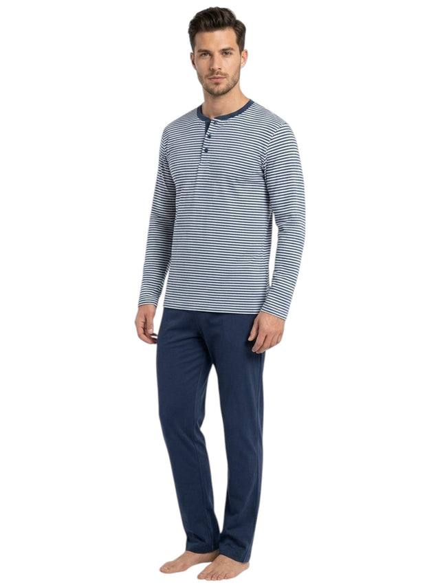 Image for Men's Striped Sleepwear Set 2Pieces,Navy/White